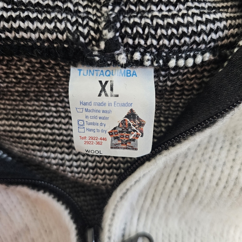 Tuntaquimba Artesanias Jack Skellington Mens Wool Zip Up Hoodie Jacket Ecuador - Picture 8 of 14